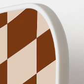 Rust brown and beige checkerboard pattern pickleball paddle (Links Detail)