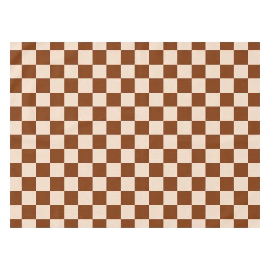 Rust brown and beige checkerboard pattern tafelkleed (Voorkant (Horizontaal))