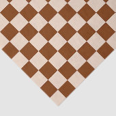 Rust brown and beige checkerboard pattern tissuepapier (Detail)