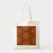 Rust Brown Indian Boho Line Art Pattern Design Tote Bag (Voorkant)
