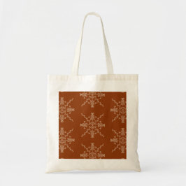 Rust Brown Indian Boho Line Art Pattern Design Tote Bag