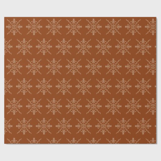 Rust Brown Indian Boho Line Art Symmetry Pattern Cadeaupapier (Vlak)