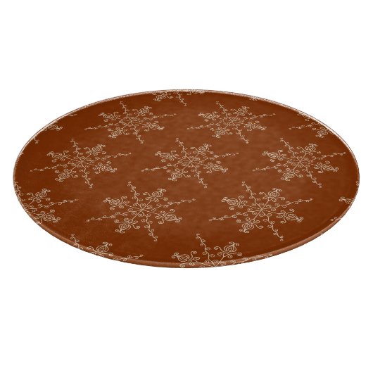 Rust Brown Indian Boho Line Art Symmetry Pattern Snijplank (Hoek)