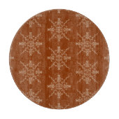 Rust Brown Indian Boho Line Art Symmetry Pattern Snijplank (Voorkant)
