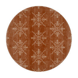 Rust Brown Indian Boho Line Art Symmetry Pattern Snijplank