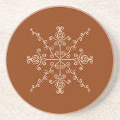 Rust Brown Indian Boho Line Art Symmetry Pattern Zandsteen Onderzetter (Voorkant)
