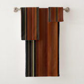 Rust Brown Modern Stripes Bad Handdoek (Insitu)