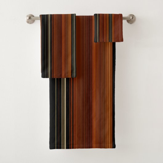 Rust Brown Modern Stripes Bad Handdoek (Insitu)