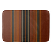 Rust Brown Modern Stripes Badmat (Voorkant)