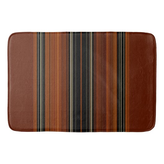Rust Brown Modern Stripes Badmat (Voorkant)