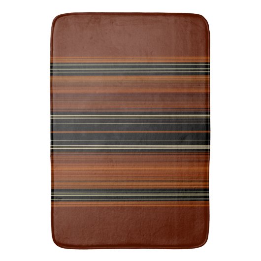 Rust Brown Modern Stripes Badmat (Voorkant Verticaal)