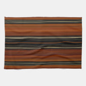 Rust Brown Modern Stripes Theedoek (Horizontaal)
