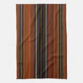 Rust Brown Modern Stripes Theedoek (Verticaal)
