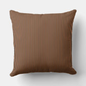 Rust Brown Oranje Ticking Stripe Kussen (Achterkant)