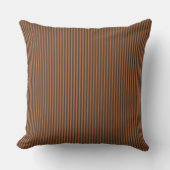 Rust Brown Oranje Ticking Stripe Kussen (Voorkant)