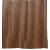 Rust Brown Oranje Ticking Stripe Showgordijn Douchegordijn (Voorkant)