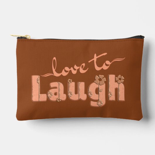 Rust Brown & Peach Large Text With Flowers Etui (Voorkant)