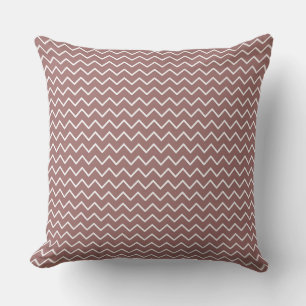 Rust Brown Polka Dot/Zig Zag Reversible Pillow Kussen
