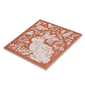 Rust Brown Rabbit Bunny Bird Woodland Rustic Tegeltje (Zijkant)