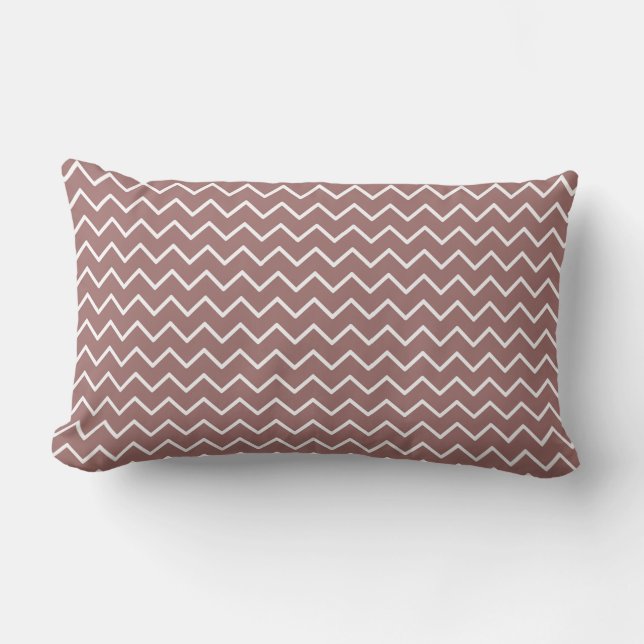 Rust Brown ZigZag/Polka Dot Decorative Pillow Kussen (Voorkant)