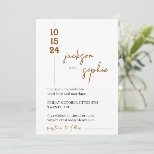 Rust bruiloft uitnodiging, bruiloft woestijn Boho Kaart (Staand voorkant)