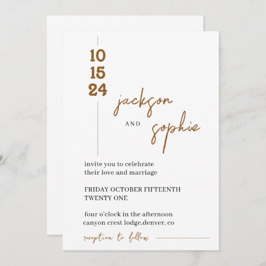 Rust bruiloft uitnodiging, bruiloft woestijn Boho Kaart (Voorkant / Achterkant)