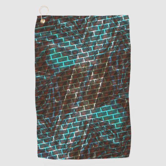 Rust bruin blauw, krassen, klein baksteen of roost golfhanddoek (Voorkant)