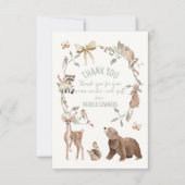Rust Bruin Bos Baby Shower  Bedankkaart (Voorkant)