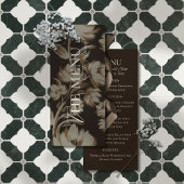 Rust Bruin Botanisch Patroon Bruiloft Menu