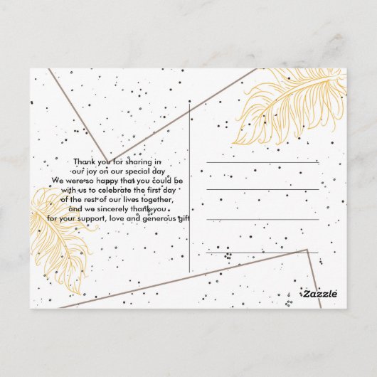 Rust bruin en wit Dank je Briefkaart (Achterkant)