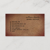 Rust bruin leer gouden monogram script stijlvol visitekaartje (Achterkant)