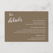 Rust Bruin Minimalistisch Script Calligrafie Bruil Informatiekaartje (Voorkant)
