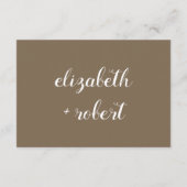 Rust Bruin Minimalistisch Script Calligrafie Bruil Informatiekaartje (Achterkant)