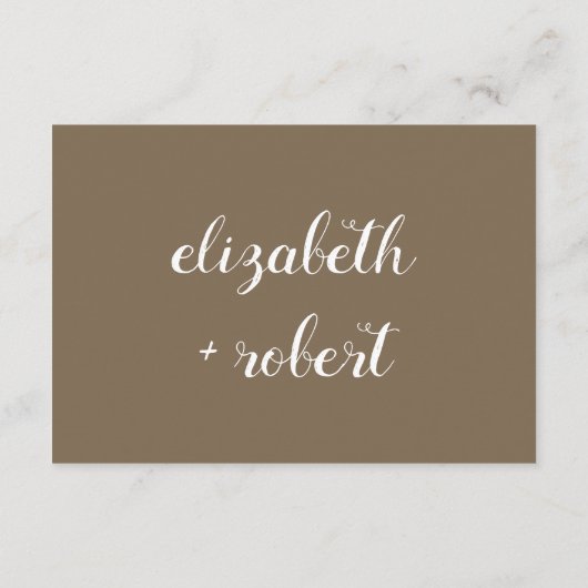 Rust Bruin Minimalistisch Script Calligrafie Bruil Informatiekaartje (Achterkant)