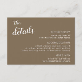 Rust Bruin Minimalistisch Script Calligrafie Bruil Informatiekaartje