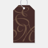 Rust Bruin Monogram Huwelijk Bedankt Cadeaulabel (Achterkant)