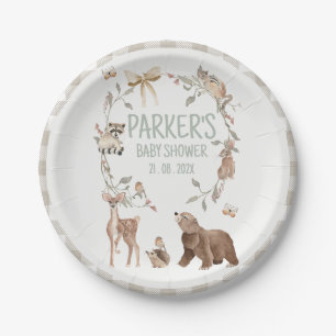 Rust Bruine Bos Baby Shower Papier Papieren Bordje