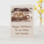 Rust Bucket Flowers & Truck Aangepaste Verjaardag Kaart (Gele Bloem)