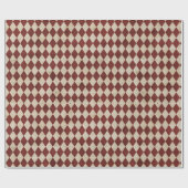 Rust burgundy argylepatroon cadeaupapier (Vlak)