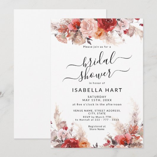 Rust Burnt Oranje Boho Terracotta Vrijgezellenfees Kaart (Voorkant / Achterkant)