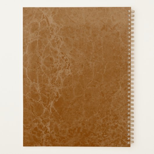 Rust Burnt Oranje Modern Marble Monogram Planner (Achterkant)