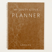Rust Burnt Oranje Modern Marble Planner (Voorkant)