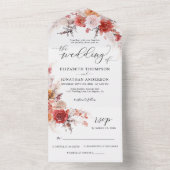 Rust Burnt Oranje Terracotta Wedding Details RSVP All In One Uitnodiging (Binnen)