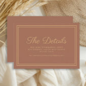 Rust Burnt Sinaasappel Wedding Details Informatiekaartje