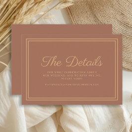 Rust Burnt Sinaasappel Wedding Details Informatiekaartje