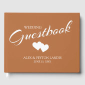 Rust Burnt Sinaasappel White Wedding 2 Gastenboek (Voorkant)