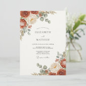 Rust Captivating Bohemian Wedding Kaart (Staand voorkant)
