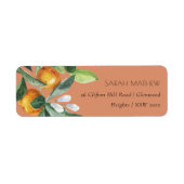 Rust Citrus Oranje Botanical Boho Adres Etiket (Voorkant)