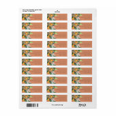 Rust Citrus Oranje Botanical Boho Adres Etiket (Full Sheet)