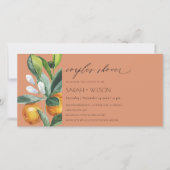 Rust Citrus Oranje Botanische Couples Shower Invit Bedankkaart (Voorkant)